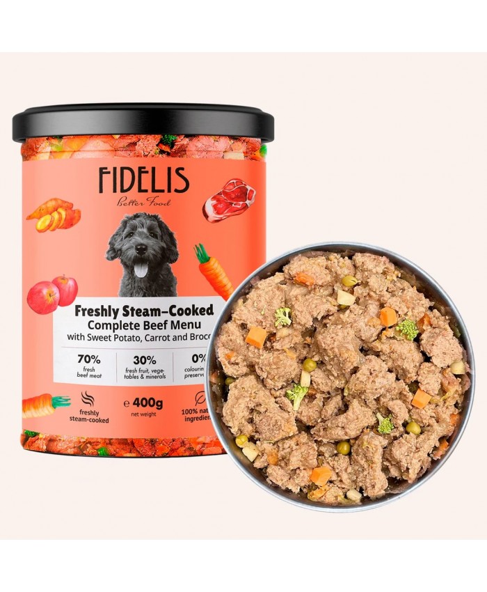 Fidelis Beef with Sweet potato, Apple and Broccoli Menu