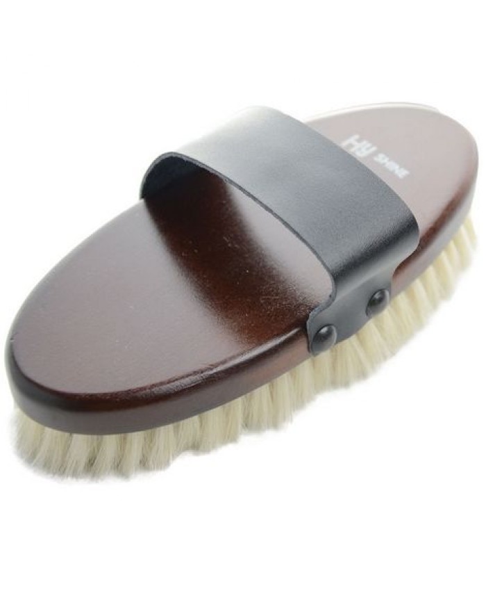 HySHINE Deluxe Goat Hair Wooden Body Brush