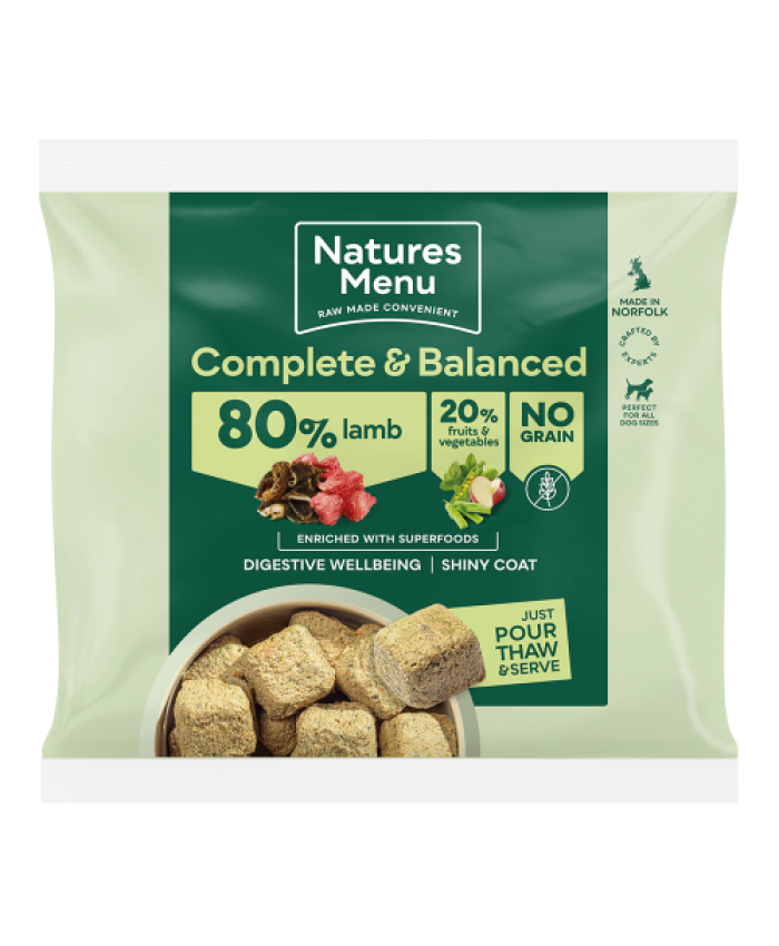 Natures Menu Complete & Balanced 80/20 Lamb Nuggets 1kg 